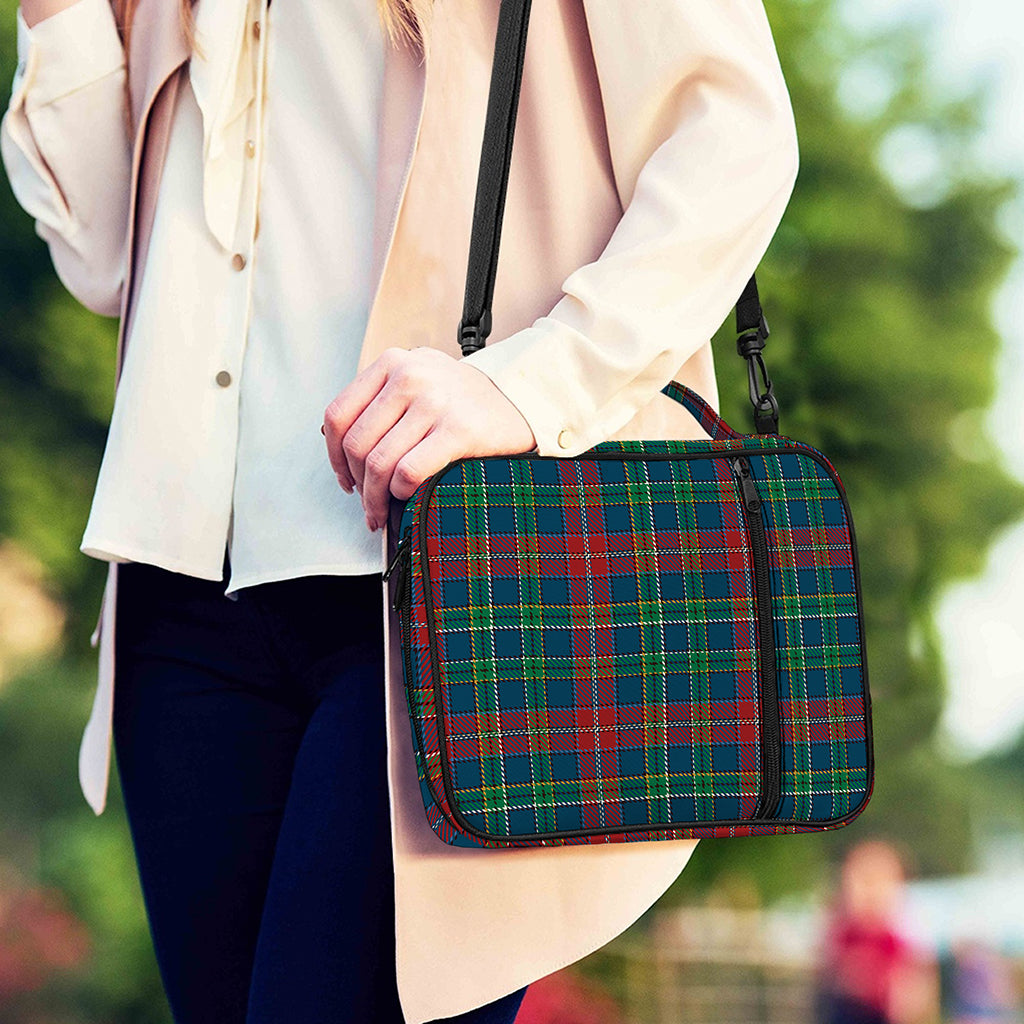 Blue Green And Red Scottish Plaid Print Shoulder Strap Bible Bag