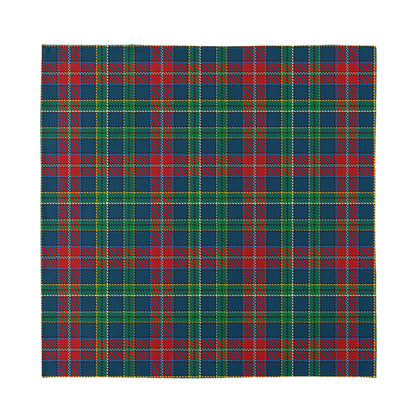 Blue Green And Red Scottish Plaid Print Silk Bandana