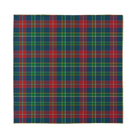 Blue Green And Red Scottish Plaid Print Silk Bandana