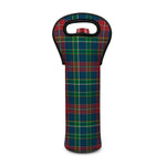 Blue Green And Red Scottish Plaid Print Single Neoprene Wine Tote