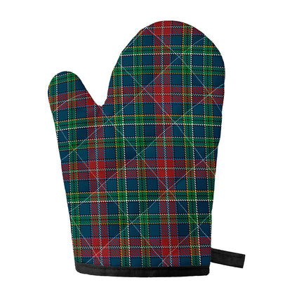 Blue Green And Red Scottish Plaid Print Single Oven Mitt
