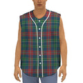 Blue Green And Red Scottish Plaid Print Sleeveless Baseball Jersey