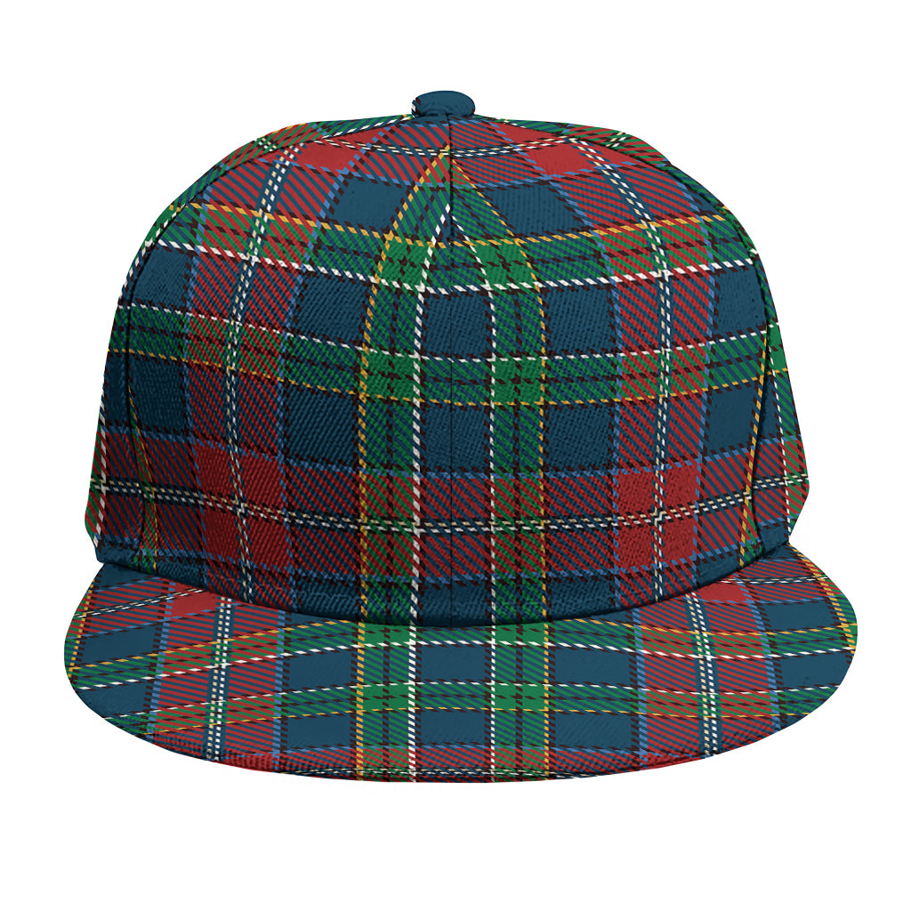 Blue Green And Red Scottish Plaid Print Snapback Cap