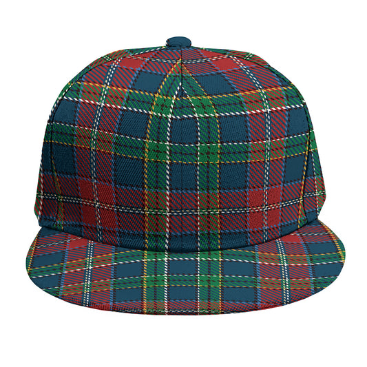 Blue Green And Red Scottish Plaid Print Snapback Cap