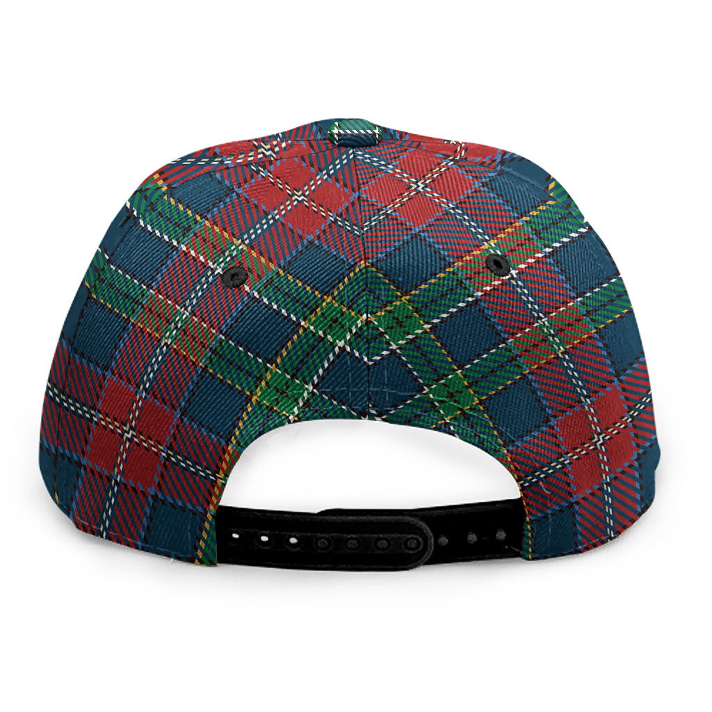 Blue Green And Red Scottish Plaid Print Snapback Cap