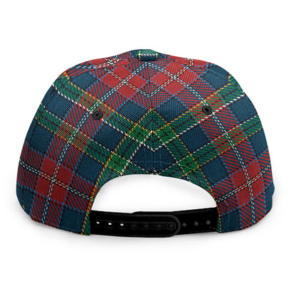 Blue Green And Red Scottish Plaid Print Snapback Cap