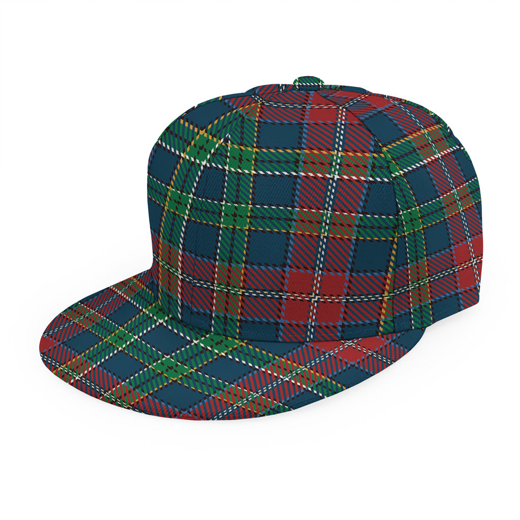 Blue Green And Red Scottish Plaid Print Snapback Cap