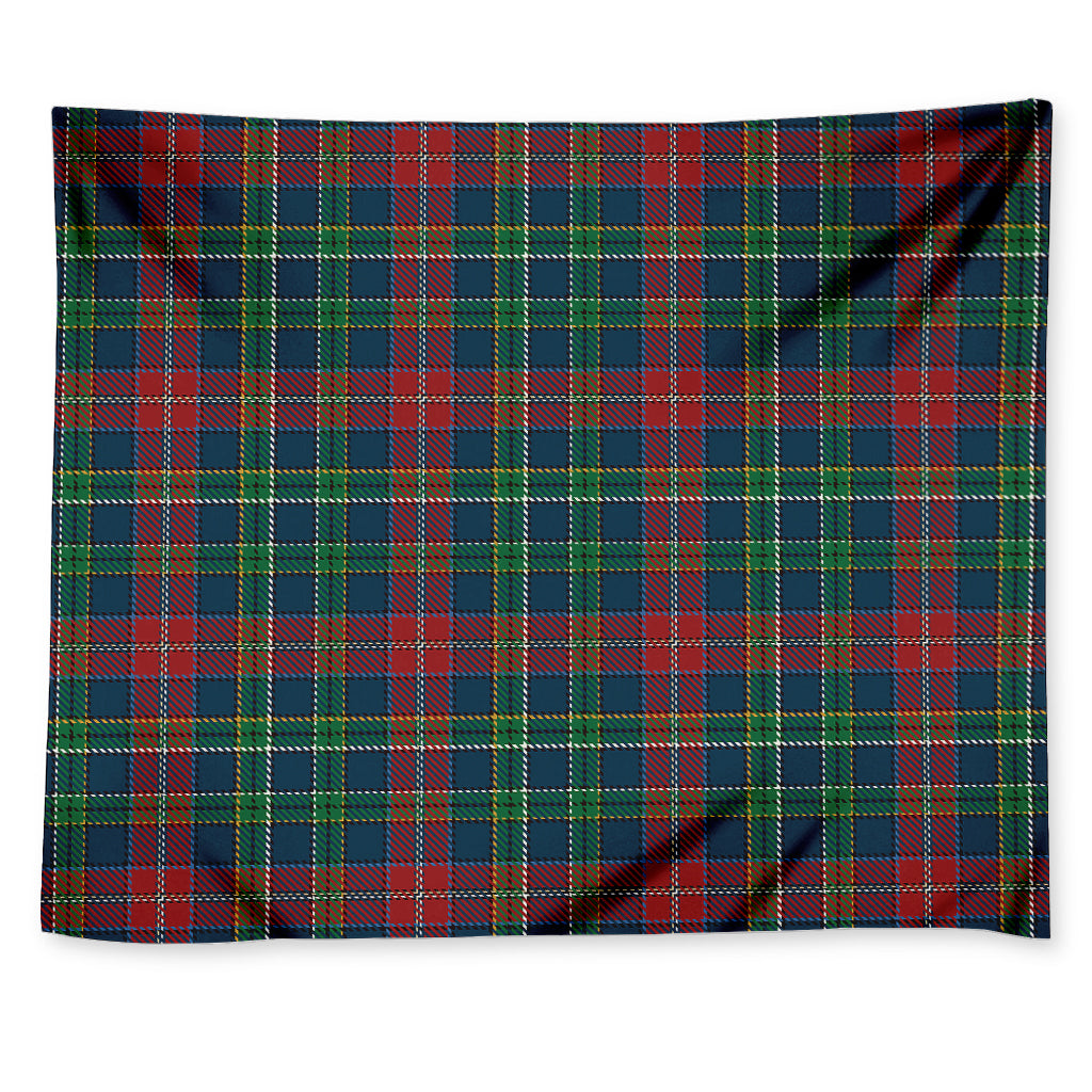 Blue Green And Red Scottish Plaid Print Tapestry