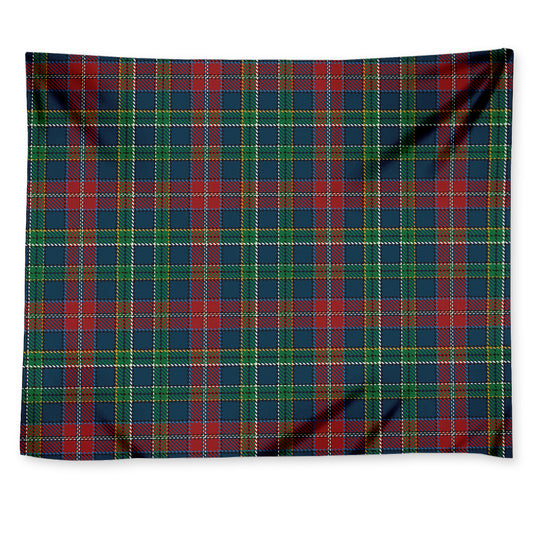 Blue Green And Red Scottish Plaid Print Tapestry