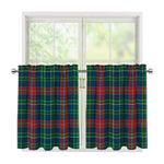 Blue Green And Red Scottish Plaid Print Tier Curtains