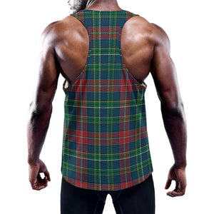 Blue Green And Red Scottish Plaid Print Training Tank Top