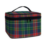 Blue Green And Red Scottish Plaid Print Travel Makeup Bag
