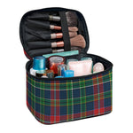 Blue Green And Red Scottish Plaid Print Travel Makeup Bag