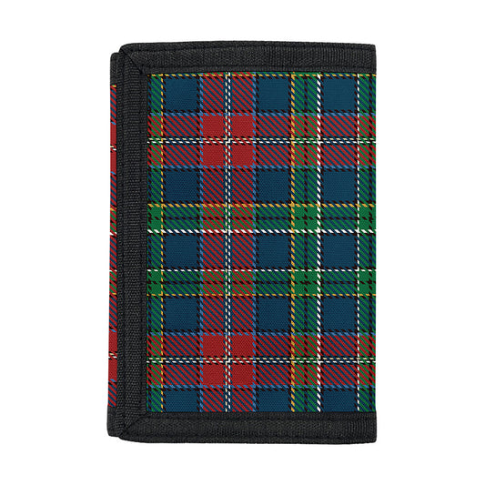 Blue Green And Red Scottish Plaid Print Trifold Wallet