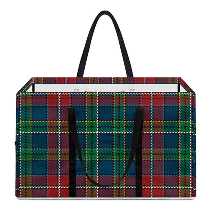 Blue Green And Red Scottish Plaid Print Utility Tote Bag