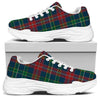 Blue Green And Red Scottish Plaid Print White Chunky Shoes