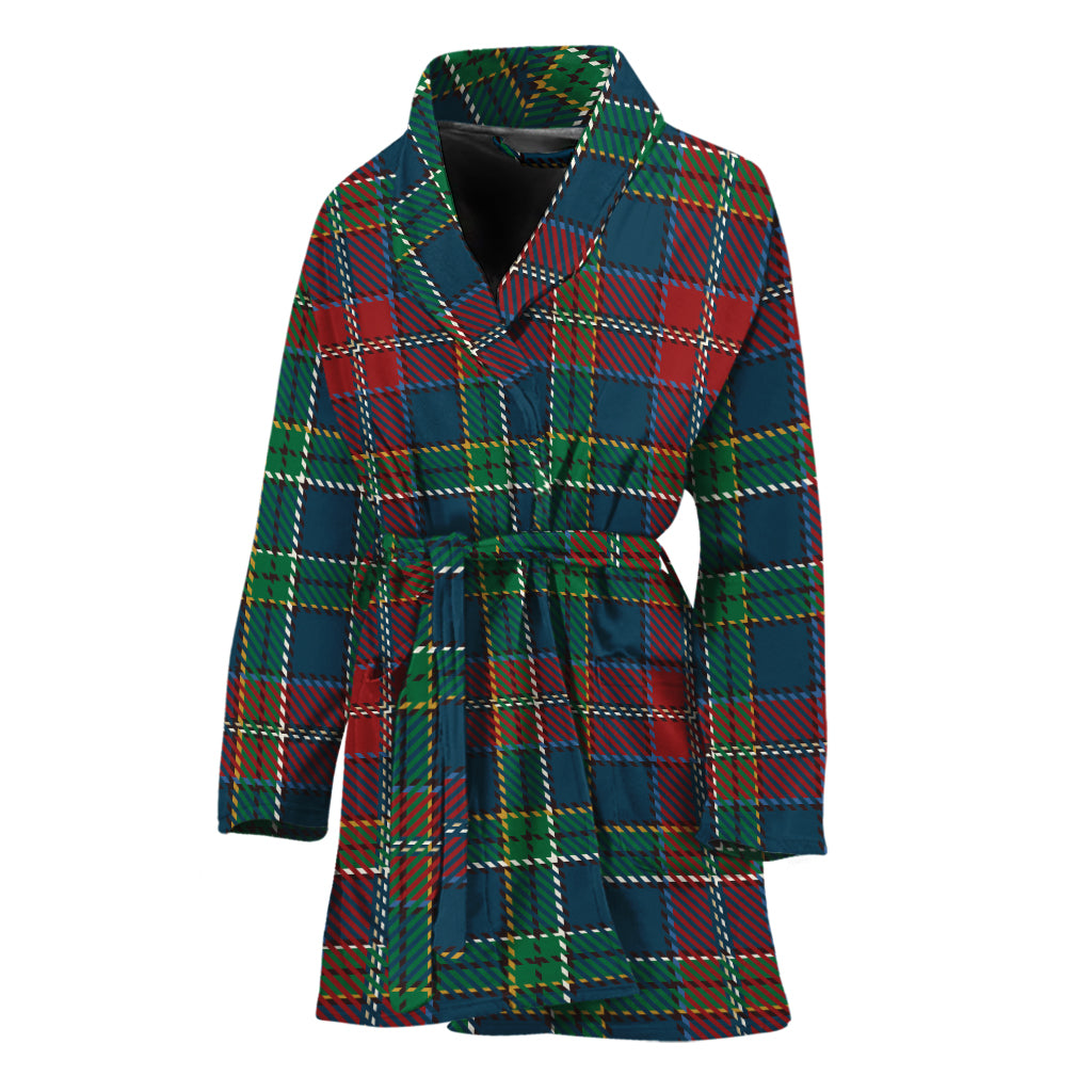 Blue Green And Red Scottish Plaid Print Women's Bathrobe