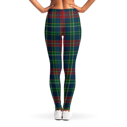 Blue Green And Red Scottish Plaid Print Women's Leggings