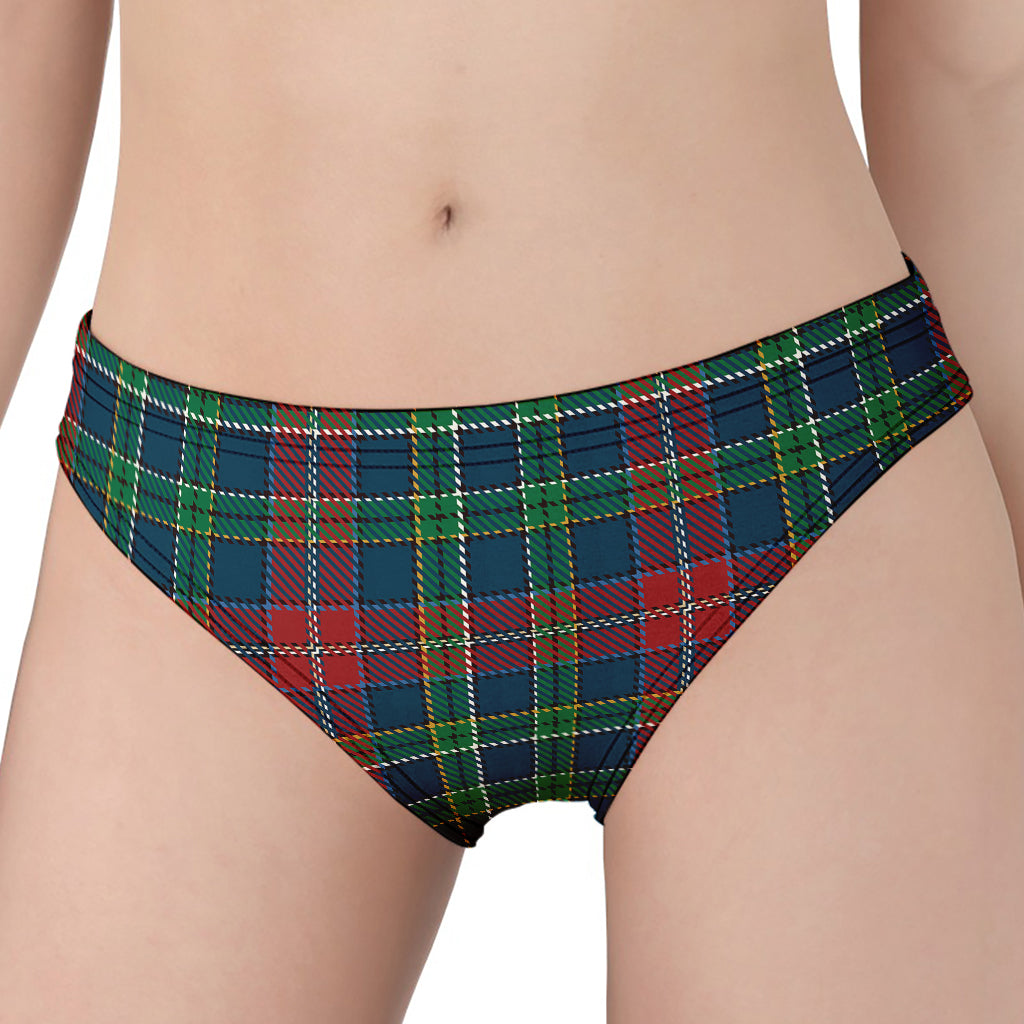 Blue Green And Red Scottish Plaid Print Women's Panties