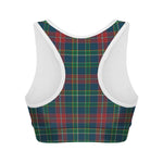 Blue Green And Red Scottish Plaid Print Women's Sports Bra