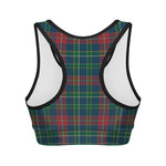 Blue Green And Red Scottish Plaid Print Women's Sports Bra