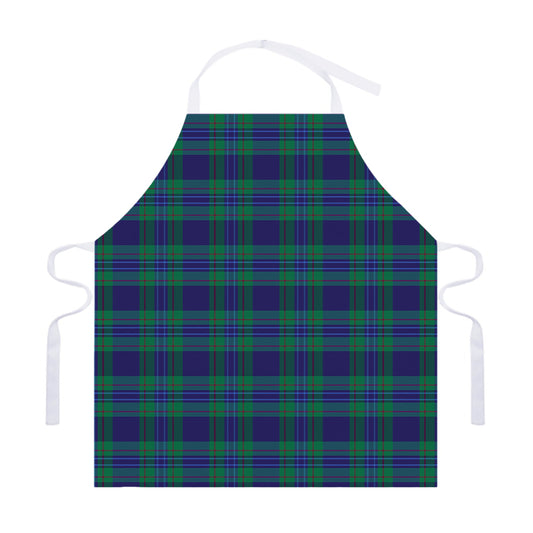 Blue Green And Red Tartan Pattern Print Adjustable Apron