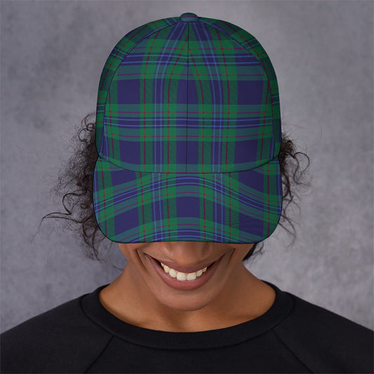 Blue Green And Red Tartan Pattern Print Baseball Cap