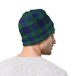 Blue Green And Red Tartan Pattern Print Beanie