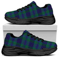 Blue Green And Red Tartan Pattern Print Black Chunky Shoes