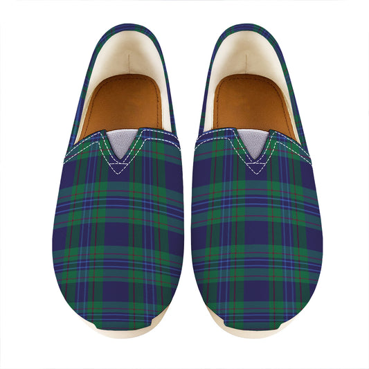 Blue Green And Red Tartan Pattern Print Casual Shoes