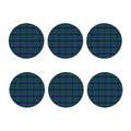 Blue Green And Red Tartan Pattern Print Coaster Set