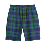 Blue Green And Red Tartan Pattern Print Cotton Shorts