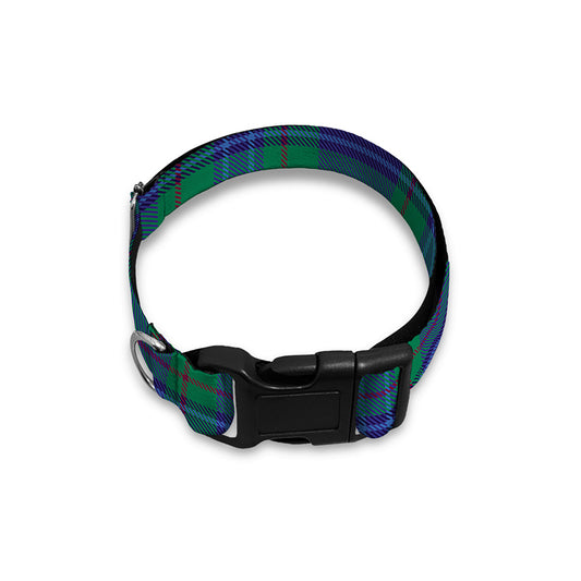 Blue Green And Red Tartan Pattern Print Dog Collar