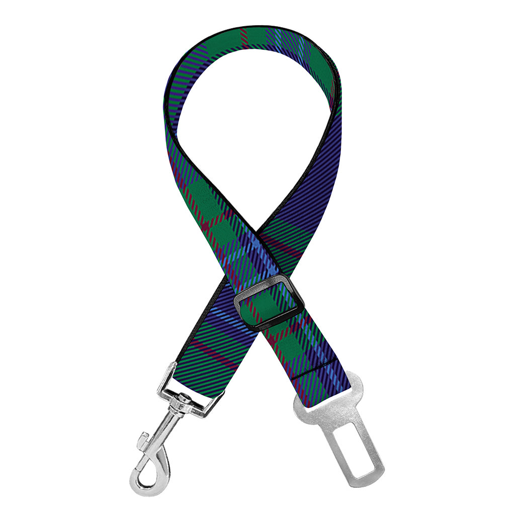 Blue Green And Red Tartan Pattern Print Dog Seat Belt