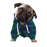 Blue Green And Red Tartan Pattern Print Dog Zip Up Hoodie