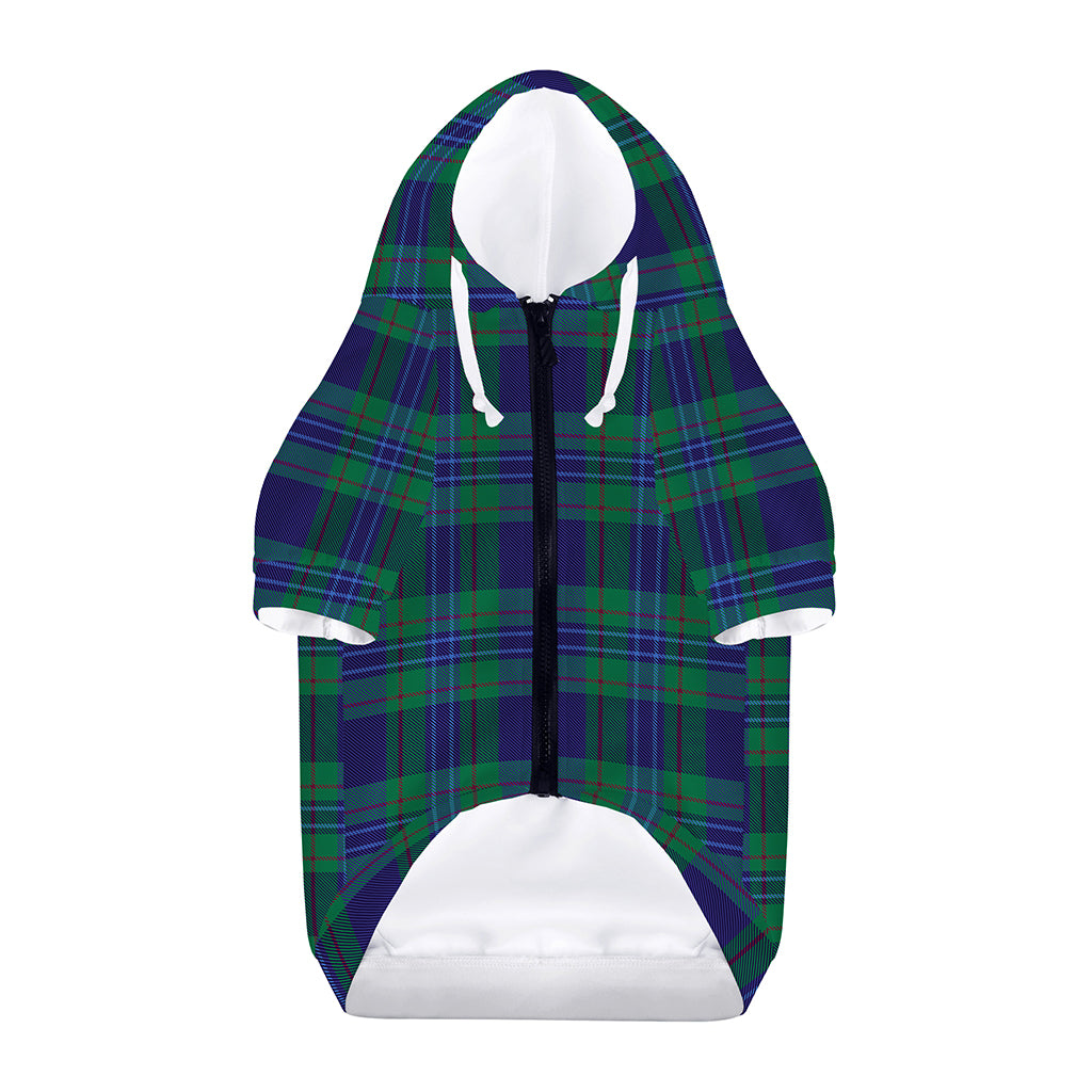 Blue Green And Red Tartan Pattern Print Dog Zip Up Hoodie