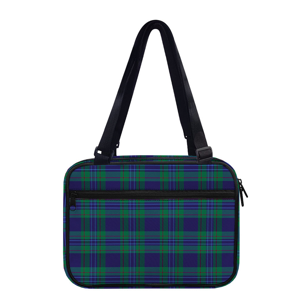 Blue Green And Red Tartan Pattern Print Double Strap Bible Bag