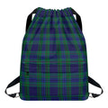 Blue Green And Red Tartan Pattern Print Drawstring Backpack