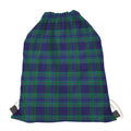 Blue Green And Red Tartan Pattern Print Drawstring Bag