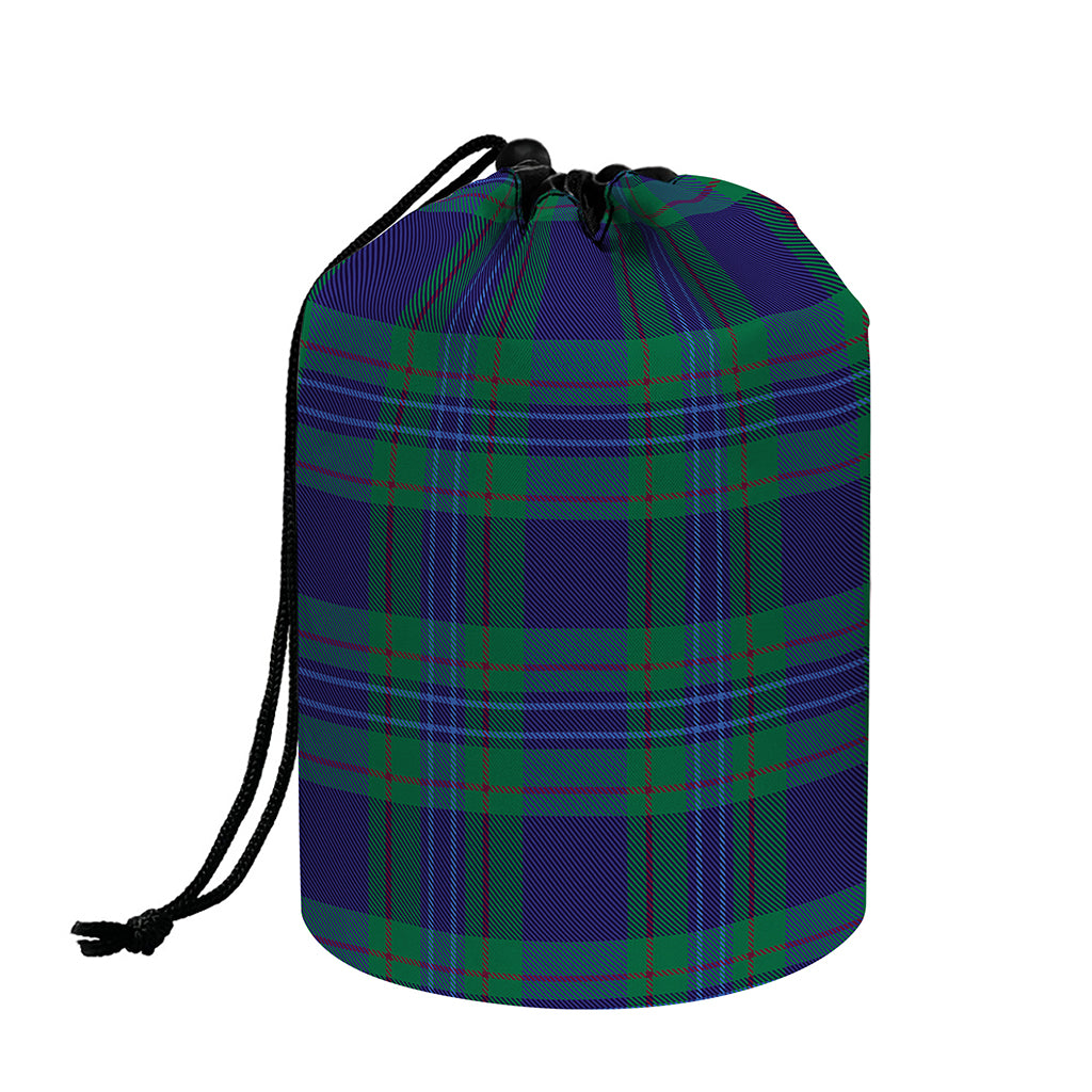 Blue Green And Red Tartan Pattern Print Drawstring Makeup Bag