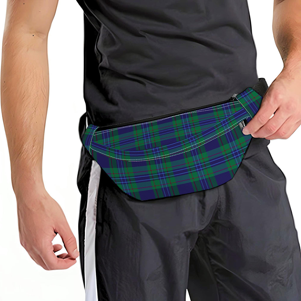 Blue Green And Red Tartan Pattern Print Fanny Pack