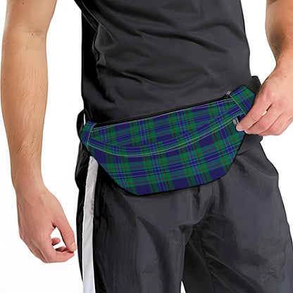 Blue Green And Red Tartan Pattern Print Fanny Pack