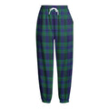 Blue Green And Red Tartan Pattern Print Fleece Lined Knit Pants