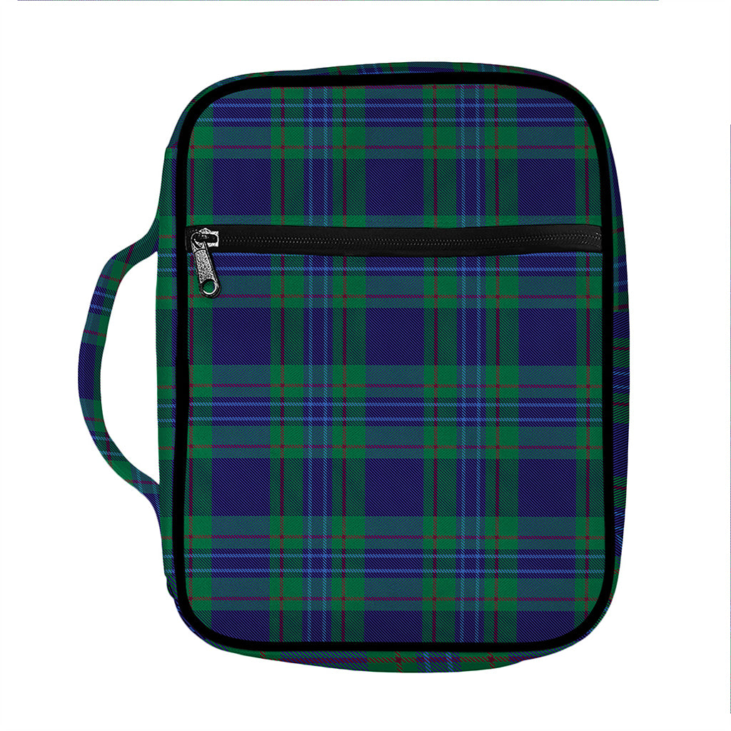 Blue Green And Red Tartan Pattern Print Front Pocket Bible Bag
