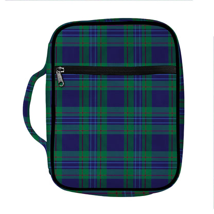 Blue Green And Red Tartan Pattern Print Front Pocket Bible Bag