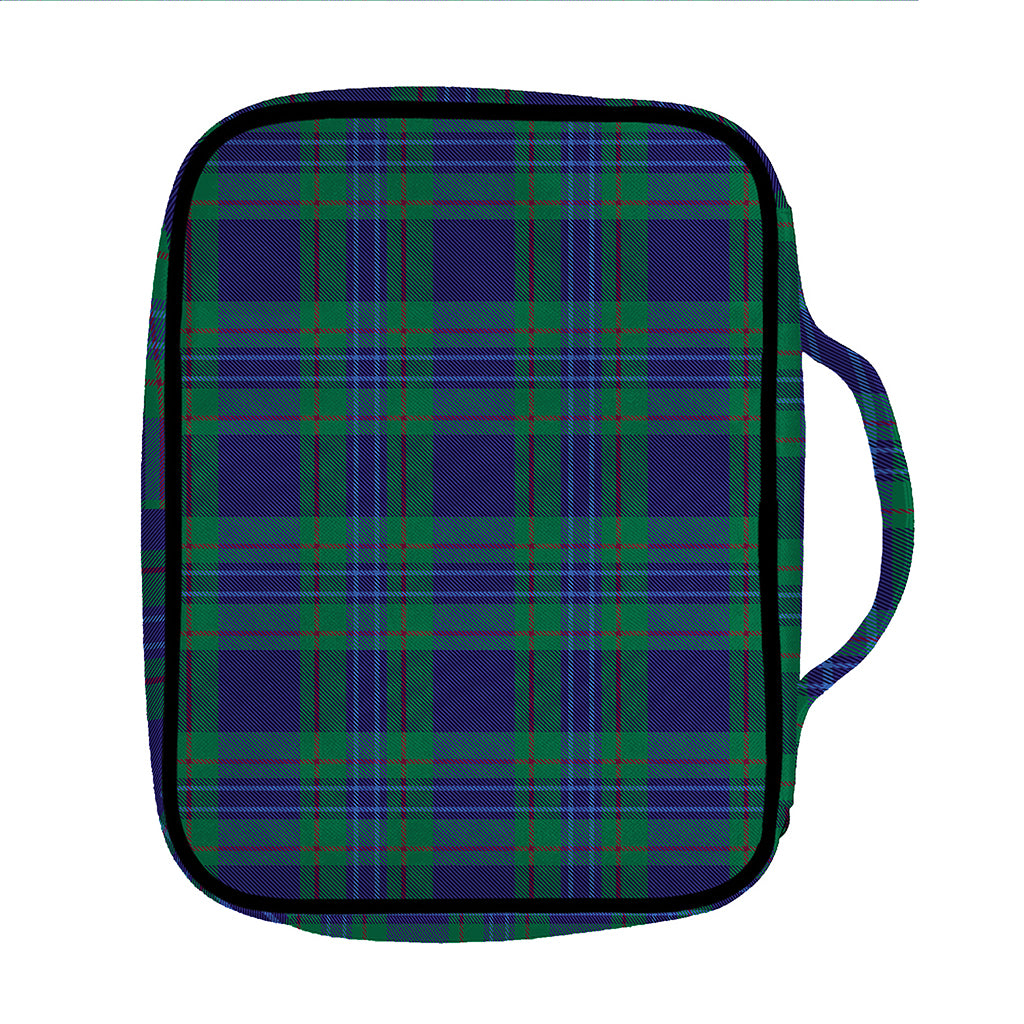 Blue Green And Red Tartan Pattern Print Front Pocket Bible Bag
