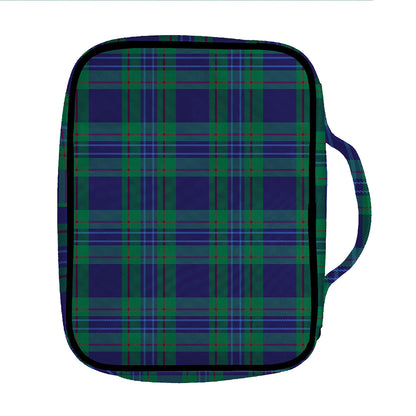 Blue Green And Red Tartan Pattern Print Front Pocket Bible Bag