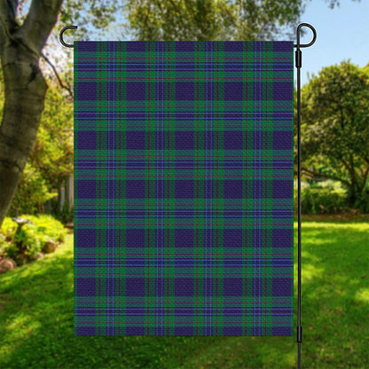Blue Green And Red Tartan Pattern Print Garden Flag