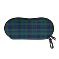Blue Green And Red Tartan Pattern Print Glasses Case