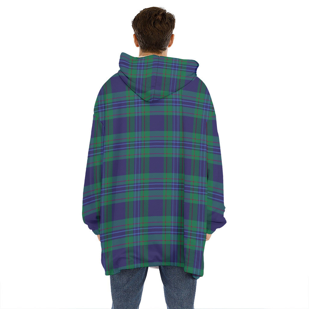 Blue Green And Red Tartan Pattern Print Hoodie Blanket